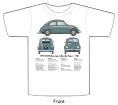 VW Beetle Type 114B 1949-50 T-shirt Front